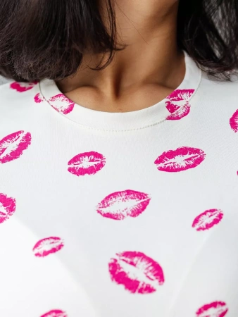 Футболка прямая с принтом хлопок больших размеров ФК561