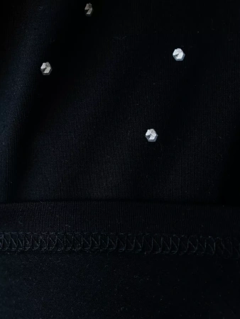 Футболка женская с принтом базовая хлопок имитация страз