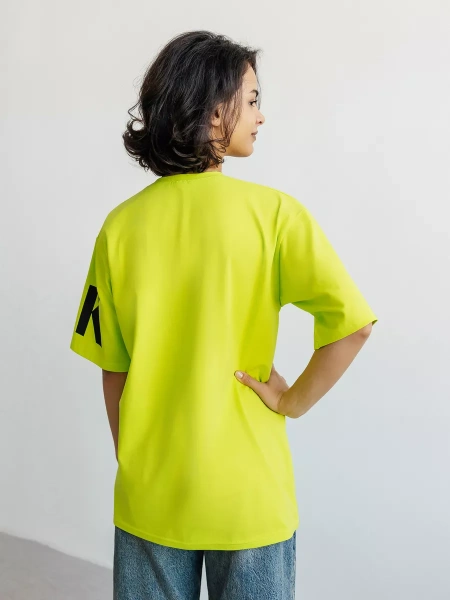 Футболка с принтом оверсайз летняя больших размеров OK