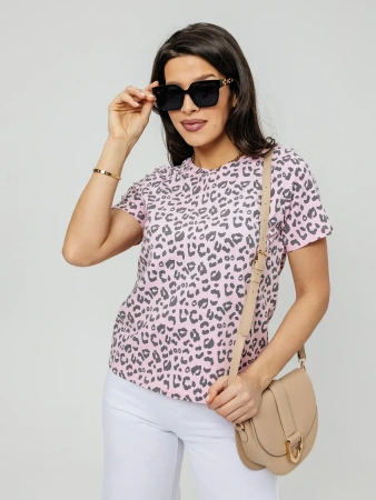 Футболка прямая с принтом хлопок больших размеров ФК561