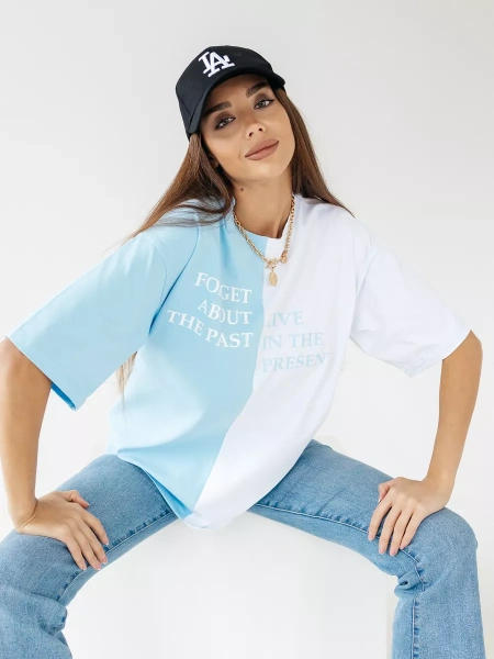 Футболка с принтом оверсайз больших размеров