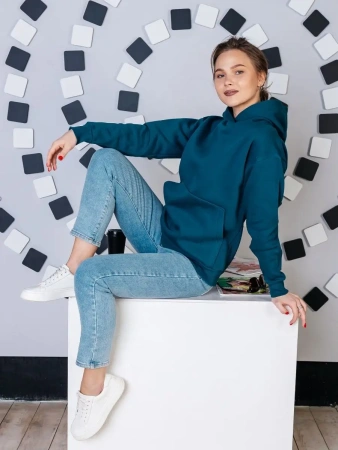 Однотонное худи с начесом