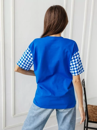 Футболка оверсайз с принтом длинная