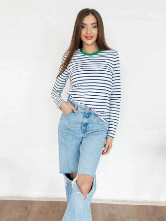 Лонгслив тельняшка большого размера джемпер