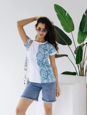 Футболка хлопок с принтом нарядная больших размеров