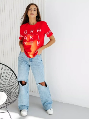 Футболка хлопок с принтом летняя больших размеров ФК562