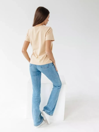 Короткая футболка приталенная одежда хлопок