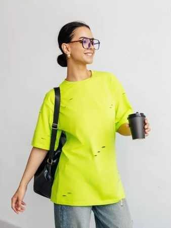 Футболка оверсайз большого размера с дырками