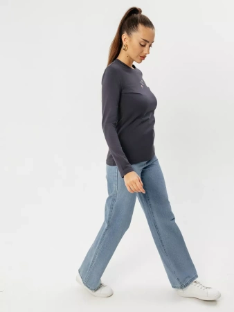 Лонгслив женский облегающий с принтом нарядный ДК589