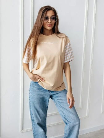 Футболка оверсайз с принтом длинная