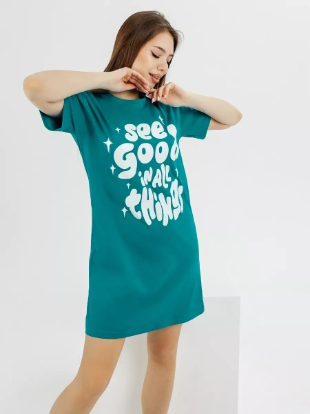 Ночная сорочка женская ночнушка хлопковая туника