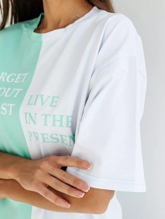 Футболка с принтом оверсайз больших размеров