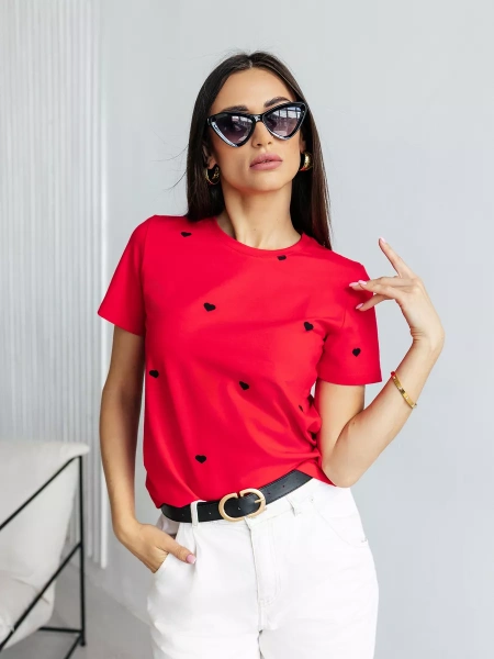 Футболка женская с принтом хлопок больших размеров ФК561