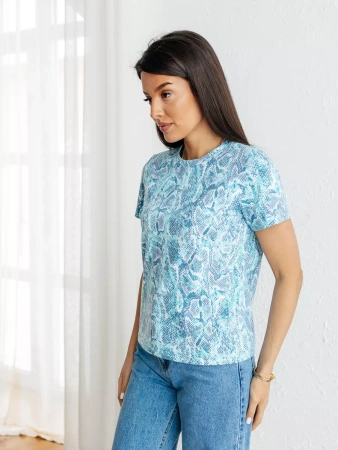 Футболка прямая с принтом хлопок больших размеров ФК561