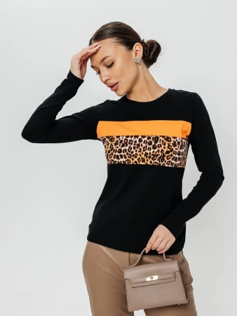 Лонгслив женский облегающий с принтом дк573