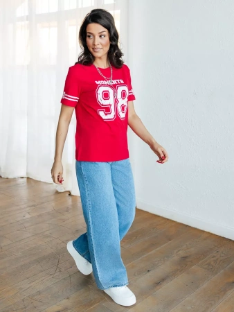 Футболка с принтом цифры больших размеров