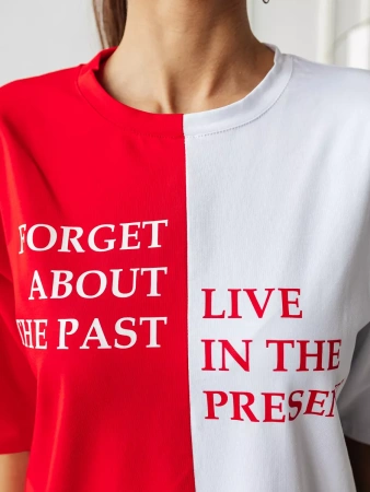 Футболка с принтом оверсайз больших размеров ФК531