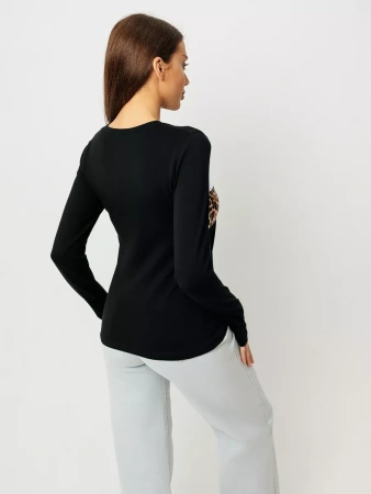 Лонгслив женский облегающий с принтом дк573