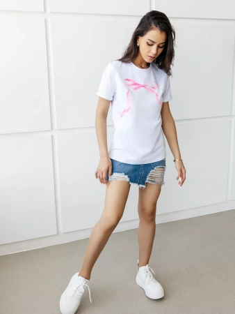 Футболка базовая хлопок с принтом больших размеров