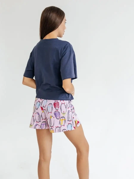 Пижама женская с шортами большие размеры хлопок