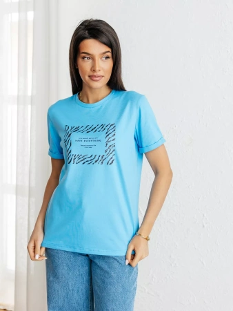 Футболка базовая хлопок с принтом больших размеров