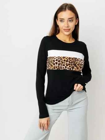 Лонгслив женский облегающий с принтом дк573