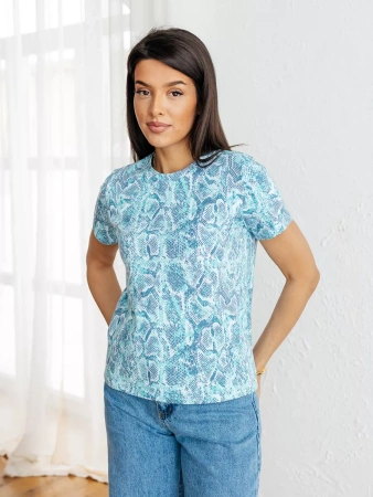 Футболка прямая с принтом хлопок больших размеров ФК561