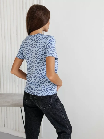 Футболка прямая с принтом хлопок больших размеров ФК561