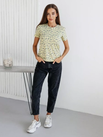 Футболка с принтом хлопок больших размеров новогодняя ФК561