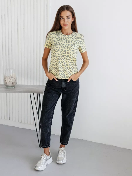 Футболка с принтом хлопок больших размеров новогодняя ФК561