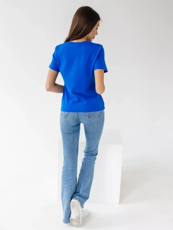 Короткая футболка приталенная одежда хлопок ФК561