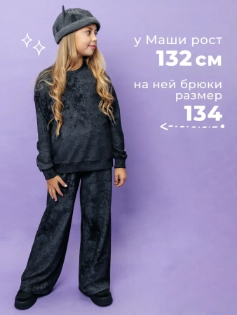 Брюки для девочки черные прямые варенка