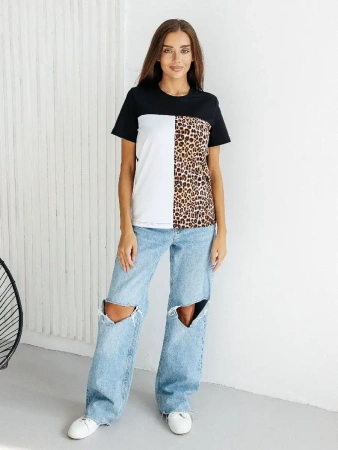 Футболка хлопок с принтом летняя больших размеров