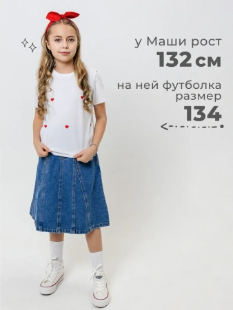 Футболка для девочки оверсайз с принтом хлопок