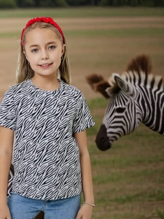 Футболка для девочки с принтом хлопок летняя пляжная