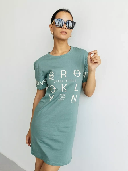 Туника домашняя больших размеров с принтом