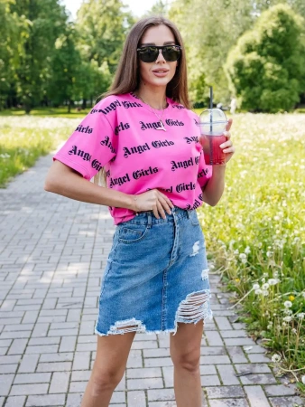 Футболка оверсайз с принтом большого размера