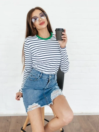 Лонгслив тельняшка большого размера джемпер