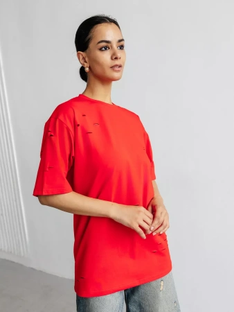 Футболка оверсайз большого размера с дырками