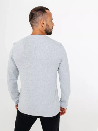 Лонгслив серый мужской с длинным рукавом