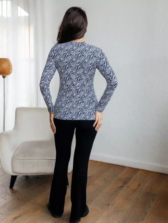 Лонгслив зебра женский облегающий с принтом дк571
