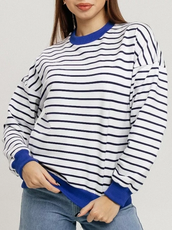 Кофта в полоску нарядная больших размеров джемпер