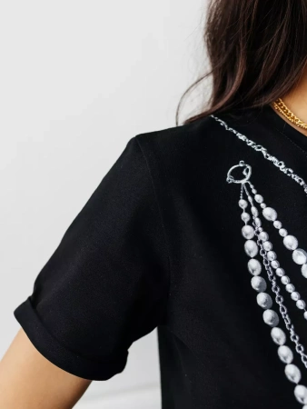 Футболка базовая хлопок с принтом больших размеров