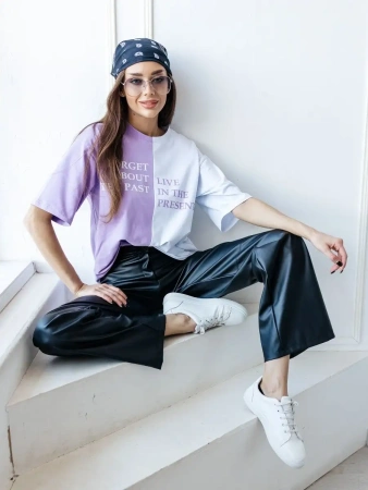 Футболка с принтом оверсайз больших размеров