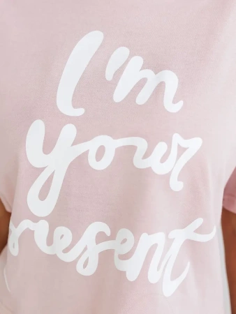 Пижама женская с шортами и футболкой оверсайз хлопок