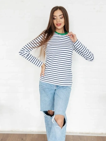 Лонгслив тельняшка большого размера джемпер