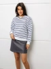 Кофта в полоску нарядная больших размеров джемпер