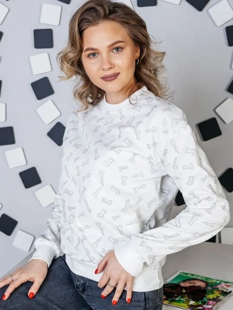 Кофта теплая одежда с принтом и блестками