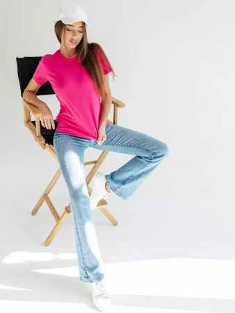 Короткая футболка приталенная одежда хлопок ФК561