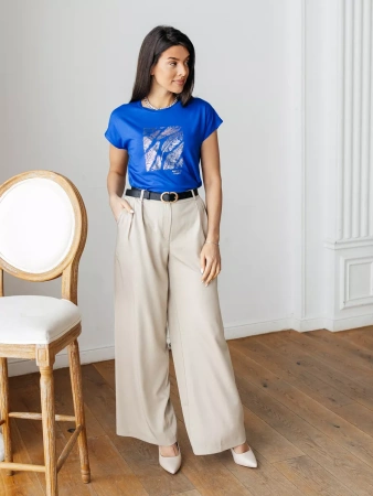 Футболка большого размера с принтом удлиненная нарядная